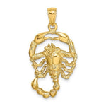 Lataa kuva Galleria-katseluun, 14k Yellow Gold Scorpio Zodiac Horoscope Large Pendant Charm

