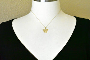 14k Yellow Gold Butterfly Pendant Charm