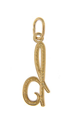 Load image into Gallery viewer, 10K Yellow Gold Lowercase Initial Letter B Script Cursive Alphabet Pendant Charm
