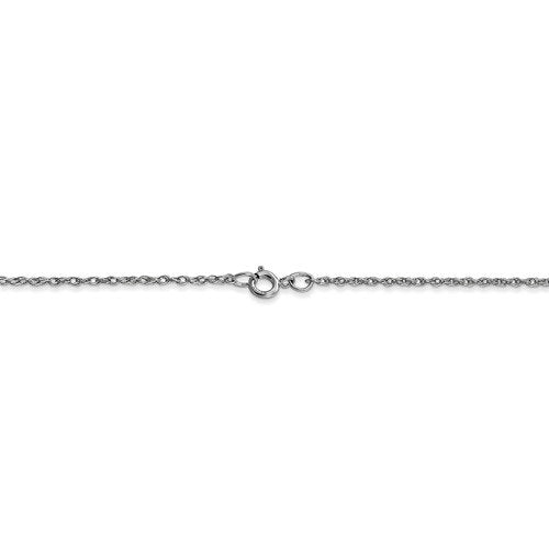 14k White Gold 0.95mm Cable Rope Necklace Pendant Chain
