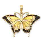 Cargar imagen en el visor de la galería, 14k Yellow Gold with Enamel Yellow Butterfly Pendant Charm
