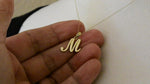 Load and play video in Gallery viewer, 10K Yellow Gold Script Initial Letter M Cursive Alphabet Pendant Charm
