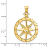 Load image into Gallery viewer, 14k Yellow Gold Diamond Cut Nautical Compass Medallion Pendant Charm

