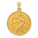 Kép betöltése a galériamegjelenítőbe: 18k Yellow Gold Saint Christopher Medal Round Pendant Charm
