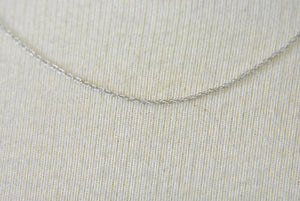 14k White Gold 0.50mm Thin Cable Rope Necklace Pendant Chain