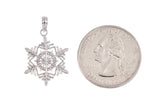 Load image into Gallery viewer, 14k White Gold Snowflake Pendant Charm
