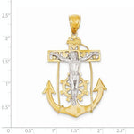 將圖片載入圖庫檢視器 14k Gold Two Tone Mariners Cross Crucifix Pendant Charm - [cklinternational]
