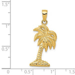 Φόρτωση εικόνας στο εργαλείο προβολής Συλλογής, 14k Yellow Gold Palm Tree Pendant Charm
