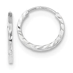 Charger l&#39;image dans la galerie, 14K White Gold 15mmx1.35mm Square Tube Round Hoop Earrings
