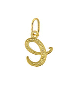 Load image into Gallery viewer, 10K Yellow Gold Lowercase Initial Letter E Script Cursive Alphabet Pendant Charm
