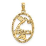 Load image into Gallery viewer, 14k Yellow Gold Jamaica Hummingbird Flowers Travel Pendant Charm
