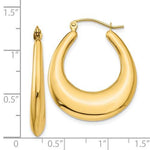 Indlæs billede til gallerivisning 14K Yellow Gold Classic Fancy Shrimp Hoop Earrings
