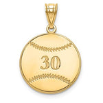 이미지를 갤러리 뷰어에 로드 , 14k 10k Gold Sterling Silver Baseball Personalized Engraved Pendant
