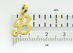 Charger l&#39;image dans la galerie, 10K Yellow Gold Script Initial Letter B Cursive Alphabet Pendant Charm
