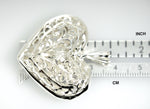 Carregar imagem no visualizador da galeria, Sterling Silver Puffy Filigree Heart 3D Large Pendant Charm
