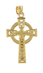 Φόρτωση εικόνας στο εργαλείο προβολής Συλλογής, 14k Gold Two Tone Iona Crucifix Cross Pendant Charm
