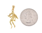 Load image into Gallery viewer, 14k Yellow Gold Virgo Zodiac Horoscope Large Pendant Charm
