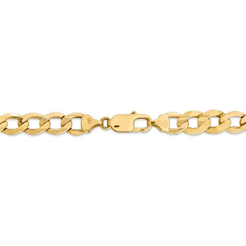 14K Yellow Gold 8mm Curb Link Bracelet Anklet Choker Necklace Pendant Chain with Lobster Clasp
