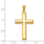Lataa kuva Galleria-katseluun, 14k Yellow Gold with Rhodium Two Tone Reversible Cross Pendant Charm
