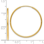 Load image into Gallery viewer, 14K Yellow Gold 27mm x 1.25mm Round Endless Hoop Earrings
