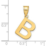 將圖片載入圖庫檢視器 14K Yellow Gold Uppercase Initial Letter B Block Alphabet Pendant Charm
