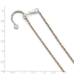 Lataa kuva Galleria-katseluun, Sterling Silver Rose Gold Plated 2mm Cyclone Necklace Chain Adjustable
