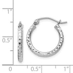 Indlæs billede til gallerivisning Sterling Silver Diamond Cut Classic Round Hoop Earrings 16mm x 2mm

