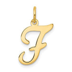 Load image into Gallery viewer, 14K Yellow Gold Initial Letter F Cursive Script Alphabet Pendant Charm
