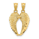 Charger l&#39;image dans la galerie, 14k Yellow Gold Small Angel Wings Break Apart Pendant Charm
