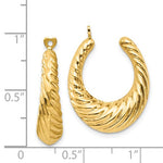 Load image into Gallery viewer, 14k Yellow Gold Twisted Hoop Hollow Earring Jackets

