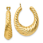 Load image into Gallery viewer, 14k Yellow Gold Twisted Hoop Hollow Earring Jackets
