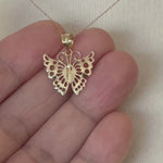 Load and play video in Gallery viewer, 14k Yellow Gold Butterfly Pendant Charm
