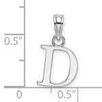 Load image into Gallery viewer, 14K White Gold Uppercase Initial Letter D Block Alphabet Pendant Charm
