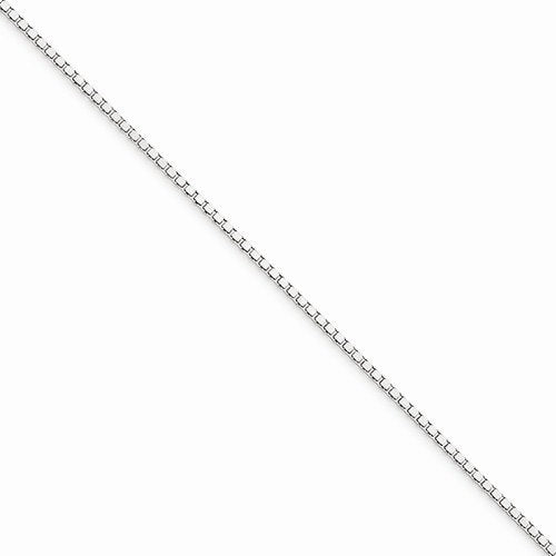10K White Gold 1mm Box Bracelet Anklet Choker Necklace Pendant Chain