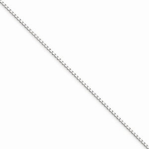 10K White Gold 1mm Box Bracelet Anklet Choker Necklace Pendant Chain