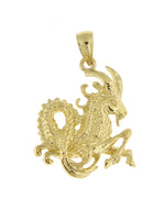 將圖片載入圖庫檢視器 14k Yellow Gold Capricorn Zodiac Horoscope Large Pendant Charm
