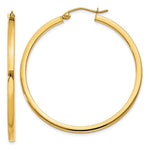 Afbeelding in Gallery-weergave laden, 14K Yellow Gold 40mm Square Tube Round Hollow Hoop Earrings
