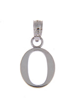 Load image into Gallery viewer, 14K White Gold Uppercase Initial Letter O Block Alphabet Pendant Charm
