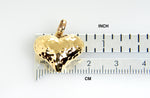 Charger l&#39;image dans la galerie, 14K Yellow Gold Puffy Hammered Heart 3D Hollow Pendant Charm
