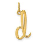 Ladda upp bild till gallerivisning, 14K Yellow Gold Lowercase Initial Letter D Script Cursive Alphabet Pendant Charm
