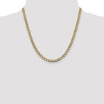 Charger l&#39;image dans la galerie, 14K Yellow Gold with Rhodium 5.2mm Pavé Curb Bracelet Anklet Choker Necklace Pendant Chain with Lobster Clasp

