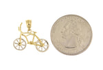 Lataa kuva Galleria-katseluun, 14k Gold Two Tone Bicycle Moveable Pendant Charm
