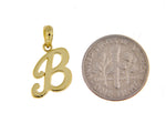 Afbeelding in Gallery-weergave laden, 10K Yellow Gold Script Initial Letter B Cursive Alphabet Pendant Charm
