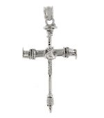 Load image into Gallery viewer, 14k White Gold Cross Nail 3D Pendant Charm
