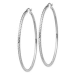 Afbeelding in Gallery-weergave laden, Sterling Silver Diamond Cut Classic Round Hoop Earrings 55mm x 2mm
