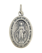 Lataa kuva Galleria-katseluun, Sterling Silver Blessed Virgin Mary Miraculous Medal Oval Pendant Charm
