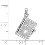 Kép betöltése a galériamegjelenítőbe: 14K White Gold Holy Bible Book Lord&#39;s Prayer 3D Pendant Charm
