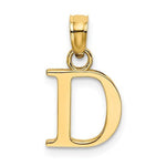 Загрузить изображение в средство просмотра галереи, 14K Yellow Gold Uppercase Initial Letter D Block Alphabet Pendant Charm

