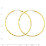 Carregar imagem no visualizador da galeria, 14K Yellow Gold 50mm x 2mm Round Endless Hoop Earrings
