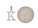 Load image into Gallery viewer, 14K White Gold Uppercase Initial Letter K Block Alphabet Pendant Charm
